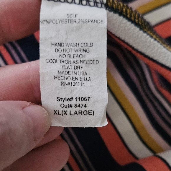 P.S. KATE Striped Multicolor Women's Top.Size XL - Picture 5 of 5